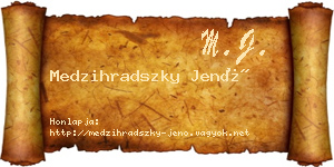 Medzihradszky Jenő névjegykártya