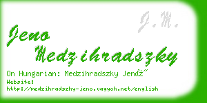 jeno medzihradszky business card